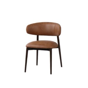 Silla de cuero marrón