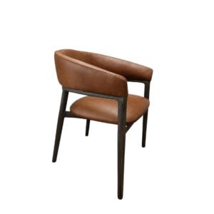 Silla Luxor de cuero marrón