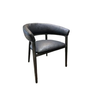 Silla Luxor de cuero negro